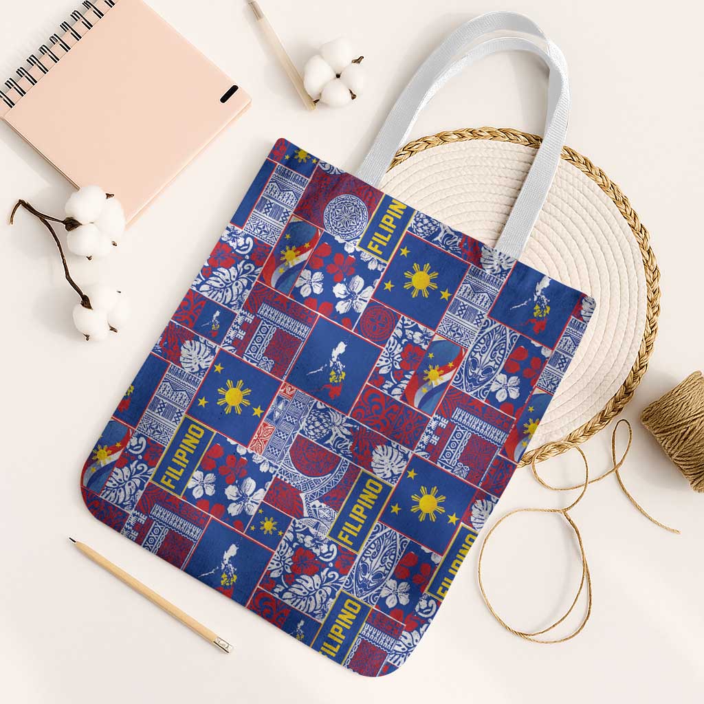 Filipino Maligayang Pasko Tote Bag Pacific Patchwork Xmas Vibes - Polynesian Pride