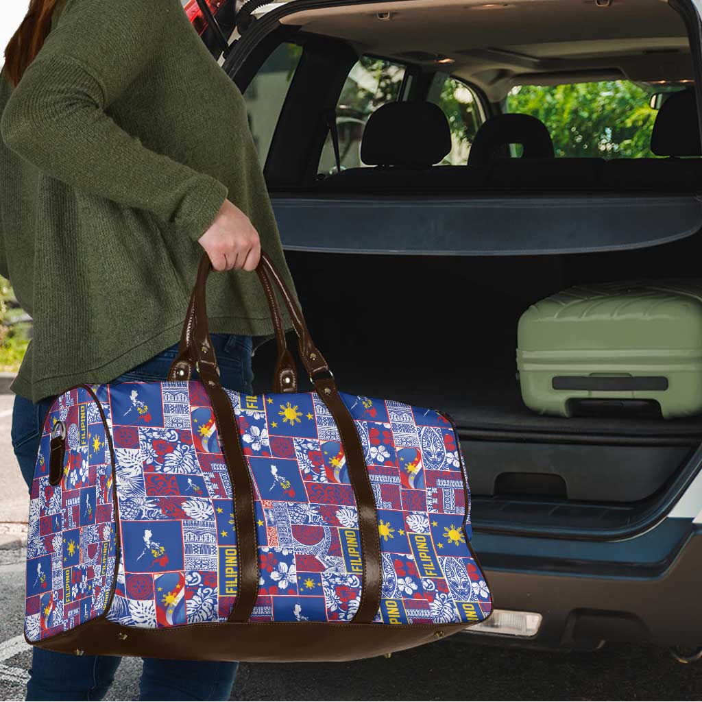 Filipino Maligayang Pasko Travel Bag Pacific Patchwork Xmas Vibes - Polynesian Pride