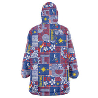 Filipino Maligayang Pasko Wearable Blanket Hoodie Pacific Patchwork Xmas Vibes - Polynesian Pride