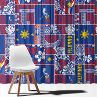 Filipino Maligayang Pasko Window Curtain Pacific Patchwork Xmas Vibes - Polynesian Pride