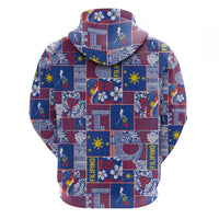 Filipino Maligayang Pasko Zip Hoodie Pacific Patchwork Xmas Vibes - Polynesian Pride