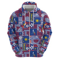 Filipino Maligayang Pasko Zip Hoodie Pacific Patchwork Xmas Vibes - Polynesian Pride