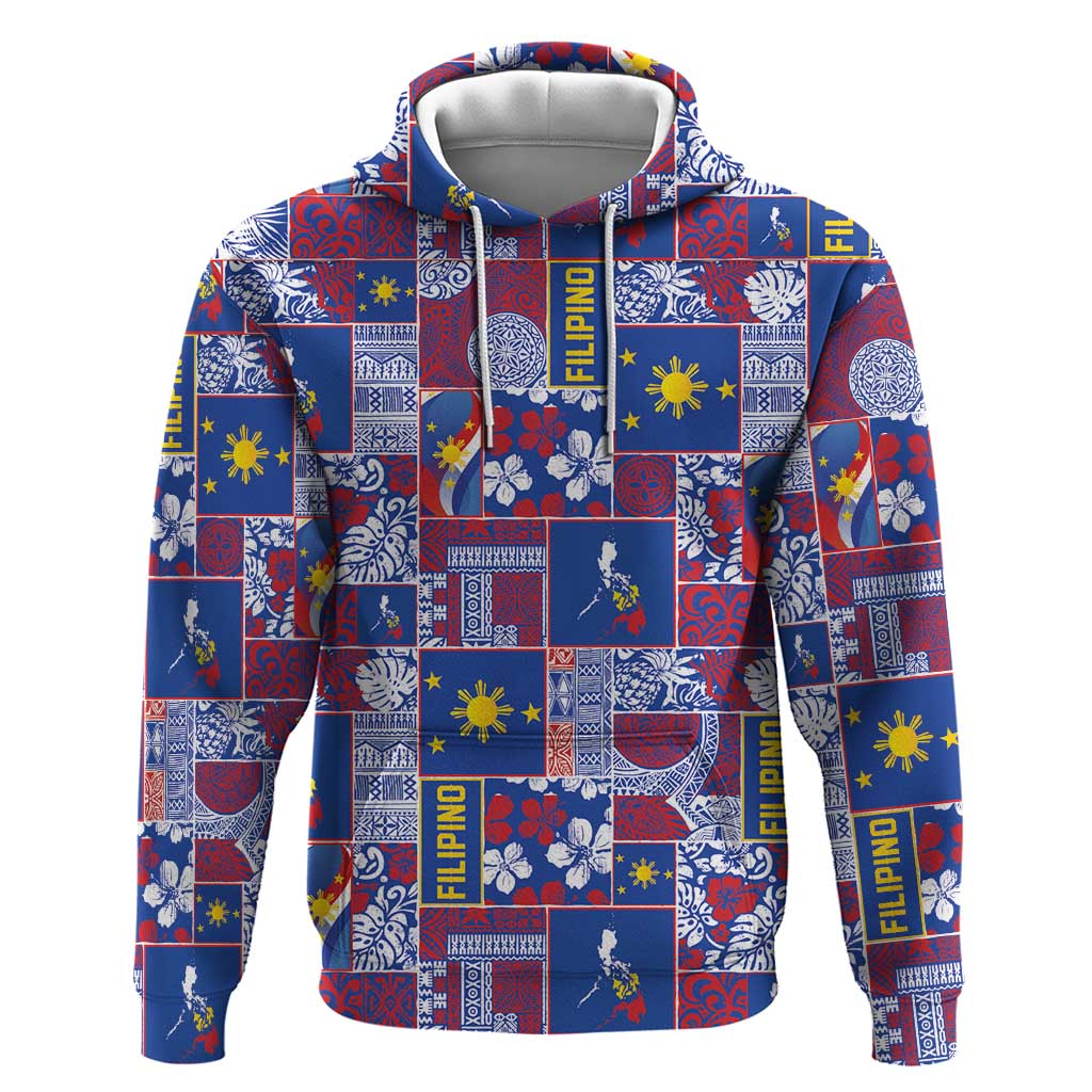 Filipino Maligayang Pasko Zip Hoodie Pacific Patchwork Xmas Vibes - Polynesian Pride