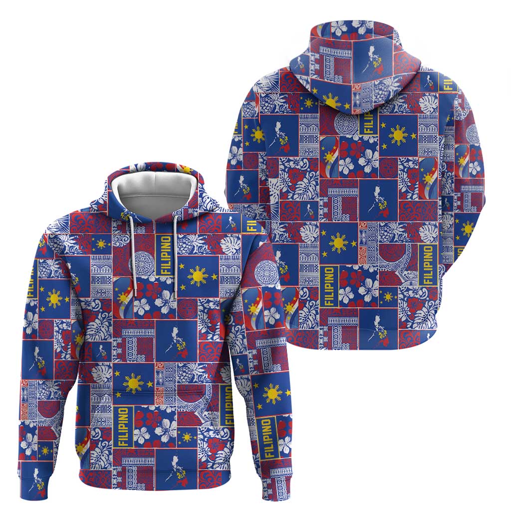 Filipino Maligayang Pasko Zip Hoodie Pacific Patchwork Xmas Vibes - Polynesian Pride