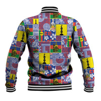 New Caledonia Joyeux Noel Baseball Jacket Pacific Patchwork Xmas Vibes - Polynesian Pride