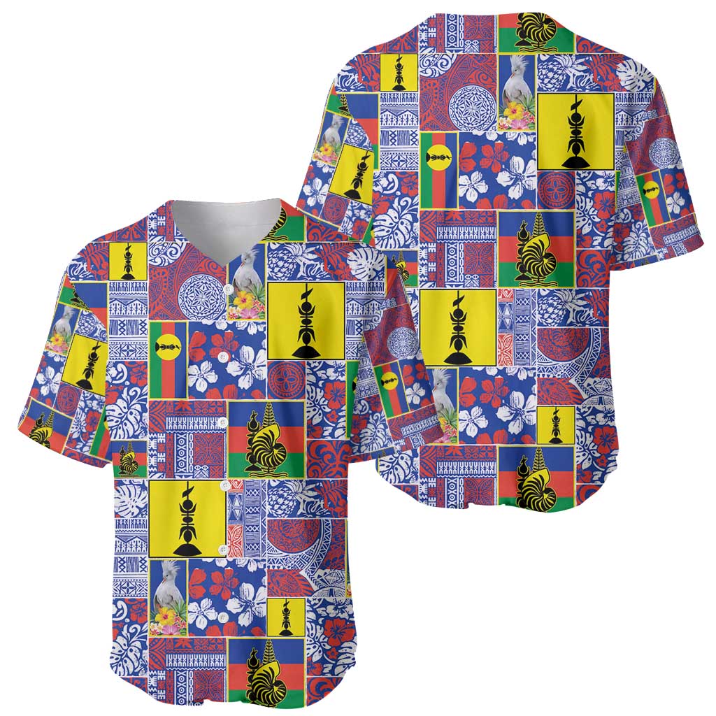 New Caledonia Joyeux Noel Baseball Jersey Pacific Patchwork Xmas Vibes - Polynesian Pride