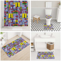 New Caledonia Joyeux Noel Bathroom Set Pacific Patchwork Xmas Vibes - Polynesian Pride