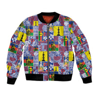 New Caledonia Joyeux Noel Bomber Jacket Pacific Patchwork Xmas Vibes - Polynesian Pride