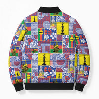 New Caledonia Joyeux Noel Bomber Puffer Jacket Pacific Patchwork Xmas Vibes - Polynesian Pride