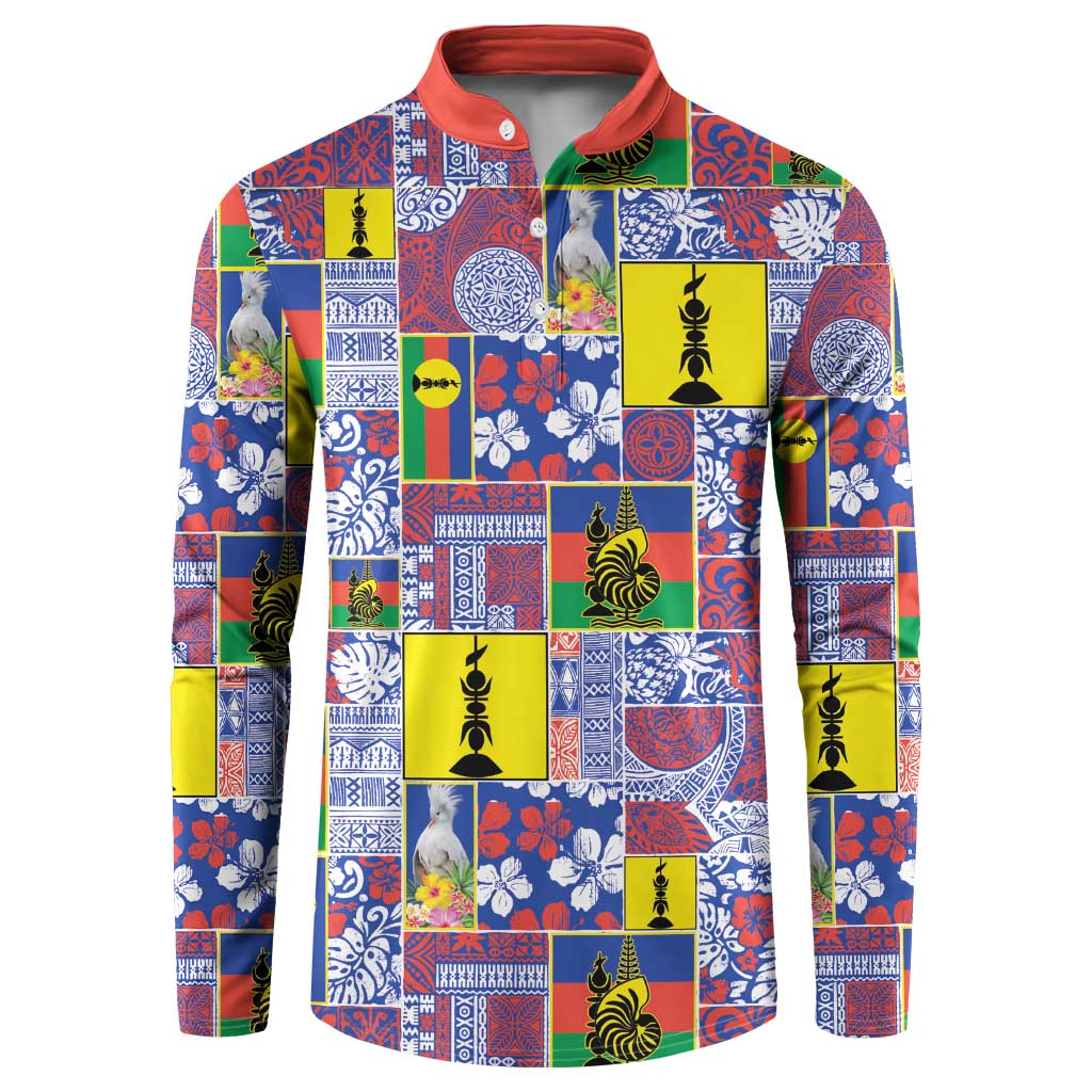 New Caledonia Joyeux Noel Button Sweatshirt Pacific Patchwork Xmas Vibes - Polynesian Pride