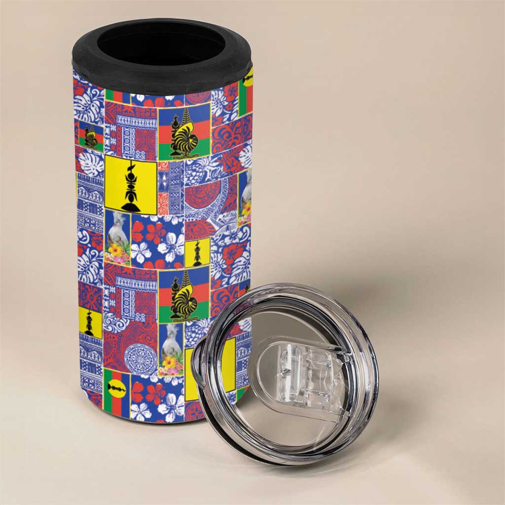 New Caledonia Joyeux Noel 4 in 1 Can Cooler Tumbler Pacific Patchwork Xmas Vibes - Polynesian Pride