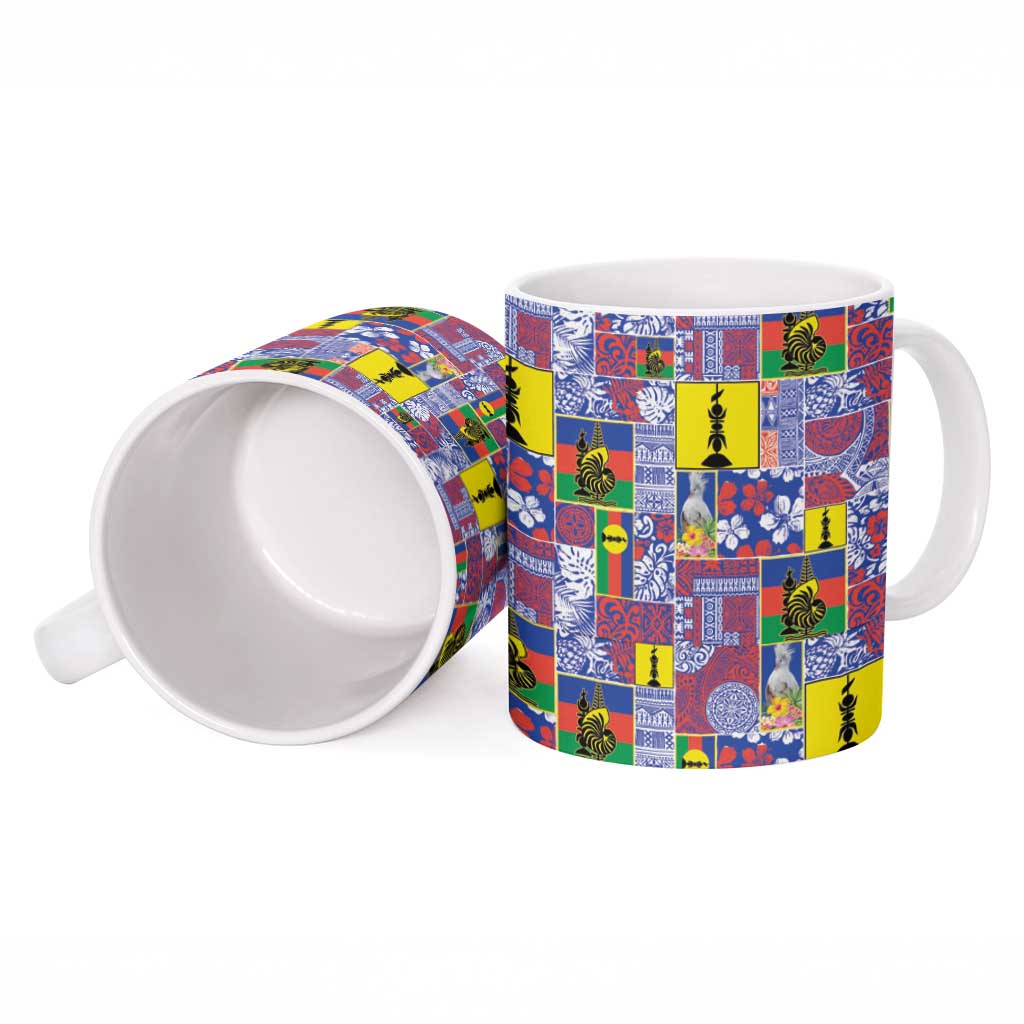 New Caledonia Joyeux Noel Ceramic Mug Pacific Patchwork Xmas Vibes - Polynesian Pride