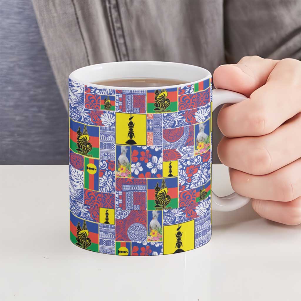 New Caledonia Joyeux Noel Ceramic Mug Pacific Patchwork Xmas Vibes - Polynesian Pride