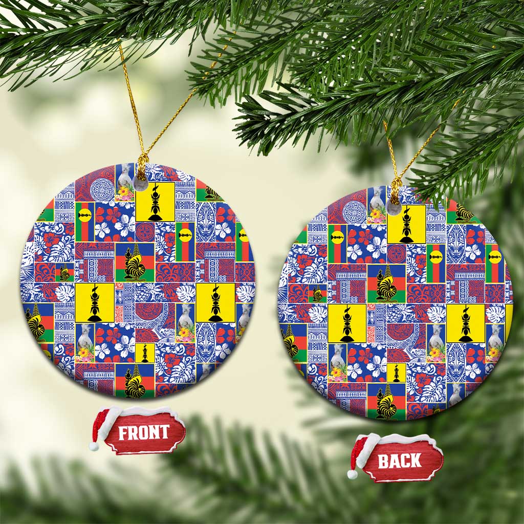 New Caledonia Joyeux Noel Ceramic Ornament Pacific Patchwork Xmas Vibes - Polynesian Pride