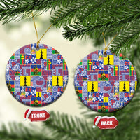 New Caledonia Joyeux Noel Ceramic Ornament Pacific Patchwork Xmas Vibes - Polynesian Pride