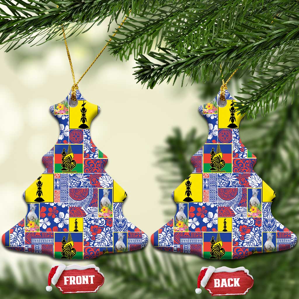New Caledonia Joyeux Noel Ceramic Ornament Pacific Patchwork Xmas Vibes - Polynesian Pride