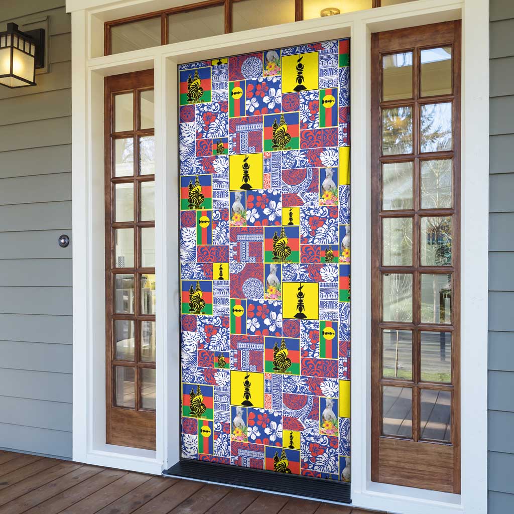 New Caledonia Joyeux Noel Door Cover Pacific Patchwork Xmas Vibes - Polynesian Pride