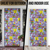 New Caledonia Joyeux Noel Door Cover Pacific Patchwork Xmas Vibes - Polynesian Pride