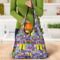 New Caledonia Joyeux Noel Grocery Bag Pacific Patchwork Xmas Vibes - Polynesian Pride