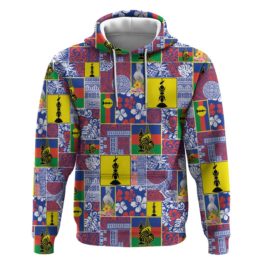 New Caledonia Joyeux Noel Hoodie Pacific Patchwork Xmas Vibes - Polynesian Pride