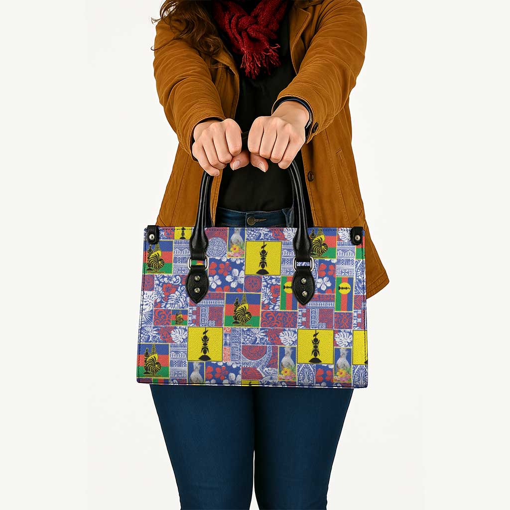 New Caledonia Joyeux Noel Leather Bag Pacific Patchwork Xmas Vibes - Polynesian Pride