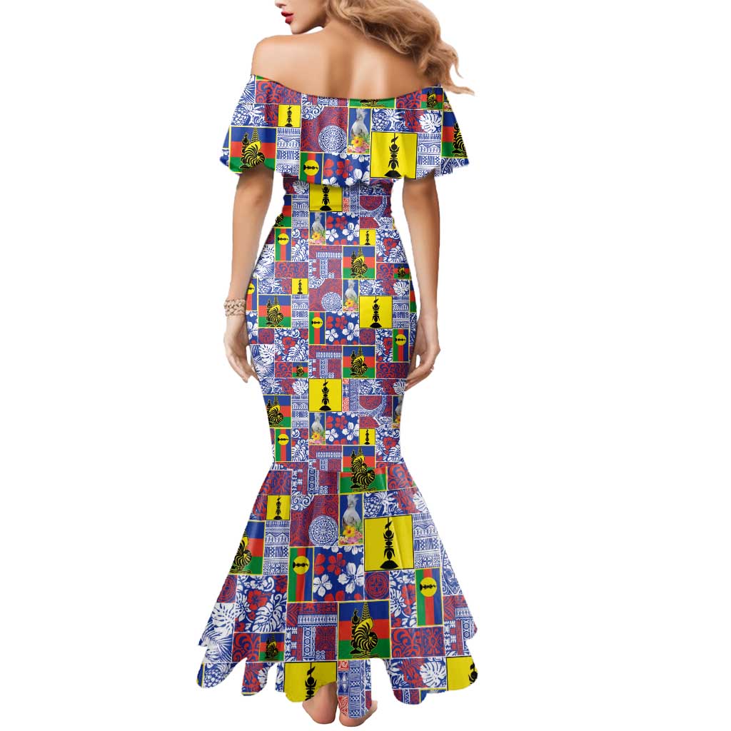 New Caledonia Joyeux Noel Mermaid Dress Pacific Patchwork Xmas Vibes - Polynesian Pride