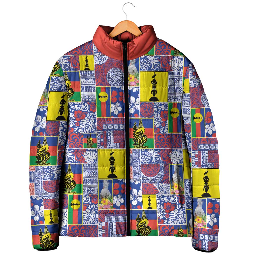 New Caledonia Joyeux Noel Padded Jacket Pacific Patchwork Xmas Vibes - Polynesian Pride