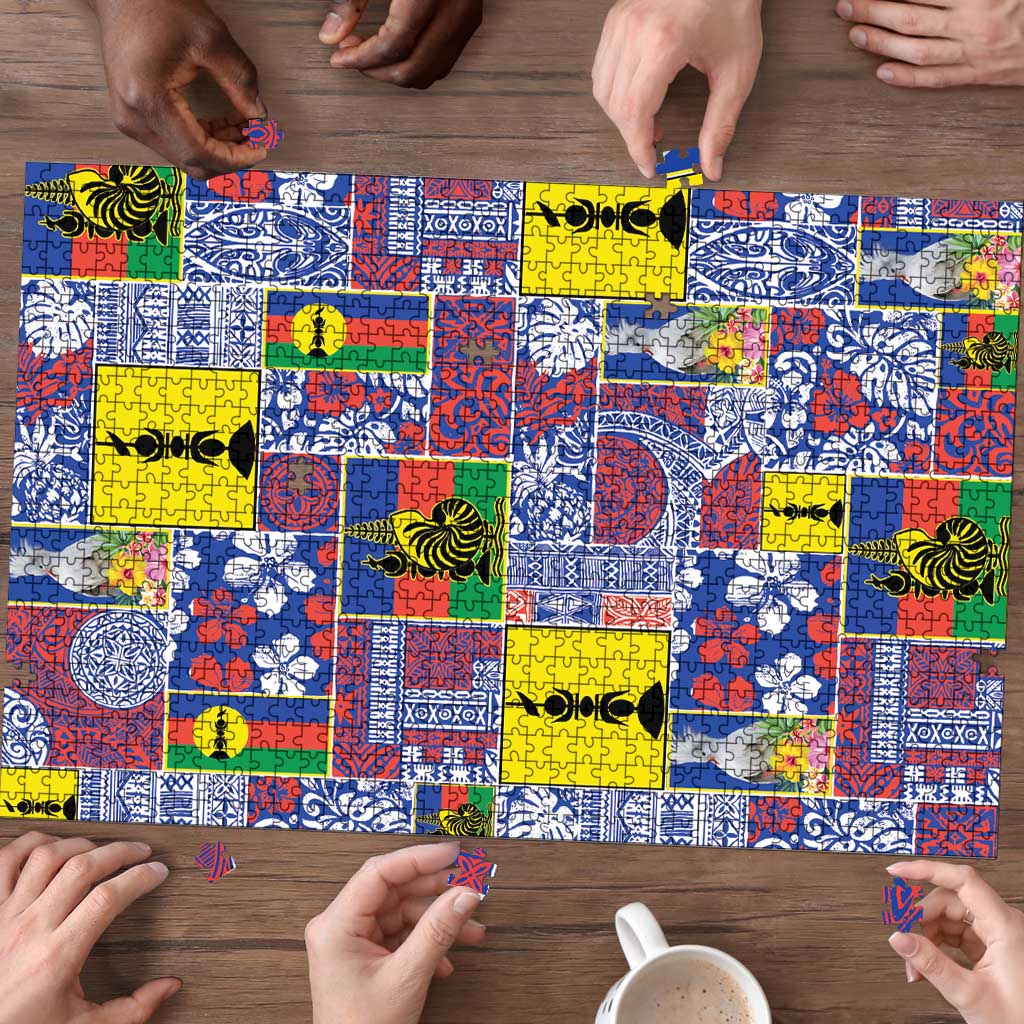 New Caledonia Joyeux Noel Puzzle Pacific Patchwork Xmas Vibes - Polynesian Pride