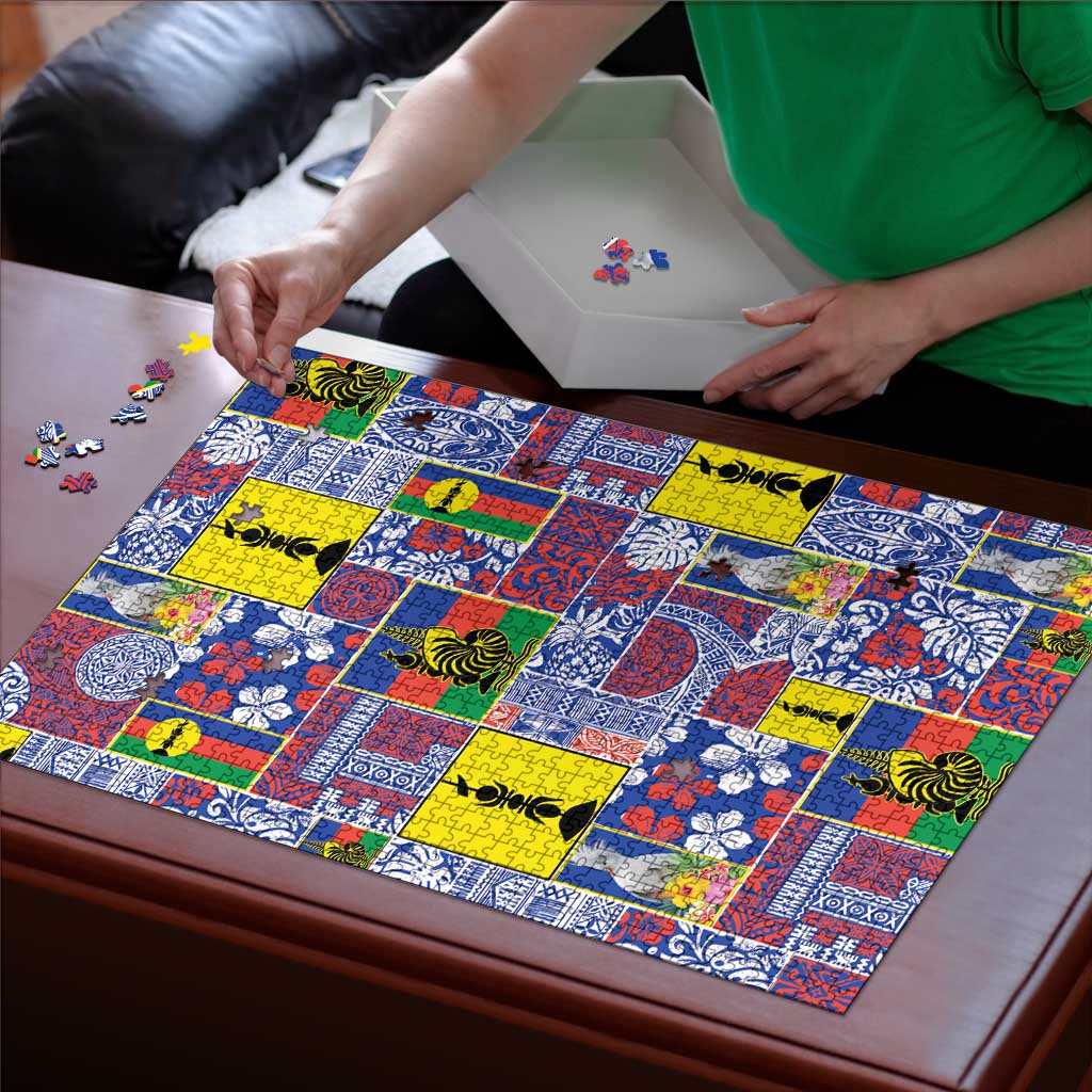 New Caledonia Joyeux Noel Puzzle Pacific Patchwork Xmas Vibes - Polynesian Pride