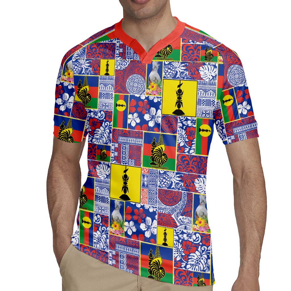 New Caledonia Joyeux Noel Rugby Jersey Pacific Patchwork Xmas Vibes - Polynesian Pride