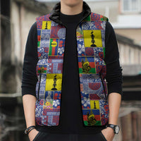 New Caledonia Joyeux Noel Sleeveless Puffer Jacket Pacific Patchwork Xmas Vibes - Polynesian Pride