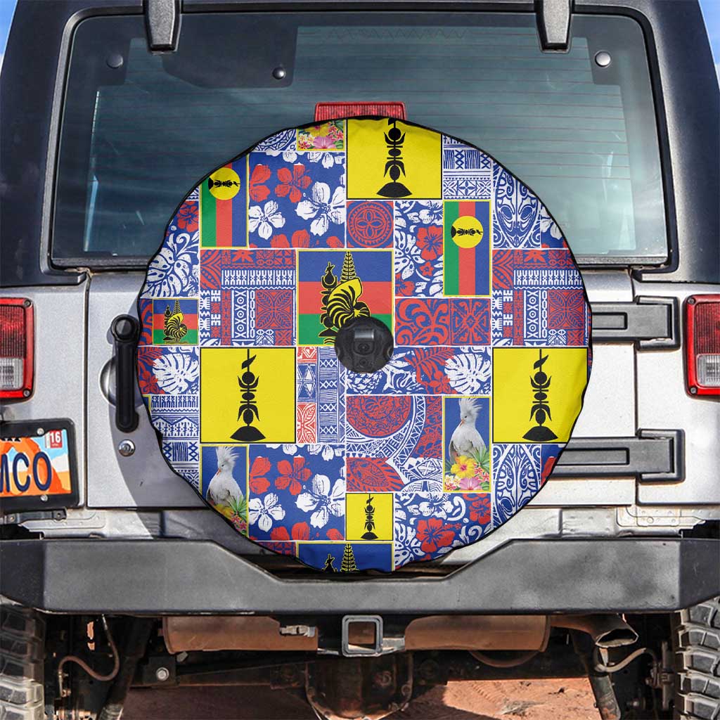 New Caledonia Joyeux Noel Spare Tire Cover Pacific Patchwork Xmas Vibes - Polynesian Pride