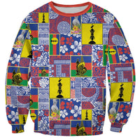 New Caledonia Joyeux Noel Sweatshirt Pacific Patchwork Xmas Vibes - Polynesian Pride