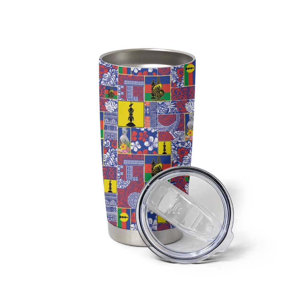 New Caledonia Joyeux Noel Tumbler Cup Pacific Patchwork Xmas Vibes - Polynesian Pride
