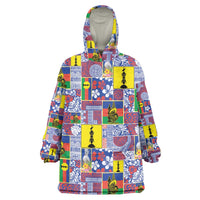 New Caledonia Joyeux Noel Wearable Blanket Hoodie Pacific Patchwork Xmas Vibes - Polynesian Pride