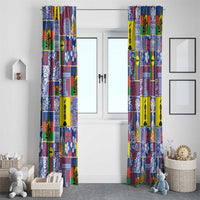 New Caledonia Joyeux Noel Window Curtain Pacific Patchwork Xmas Vibes - Polynesian Pride