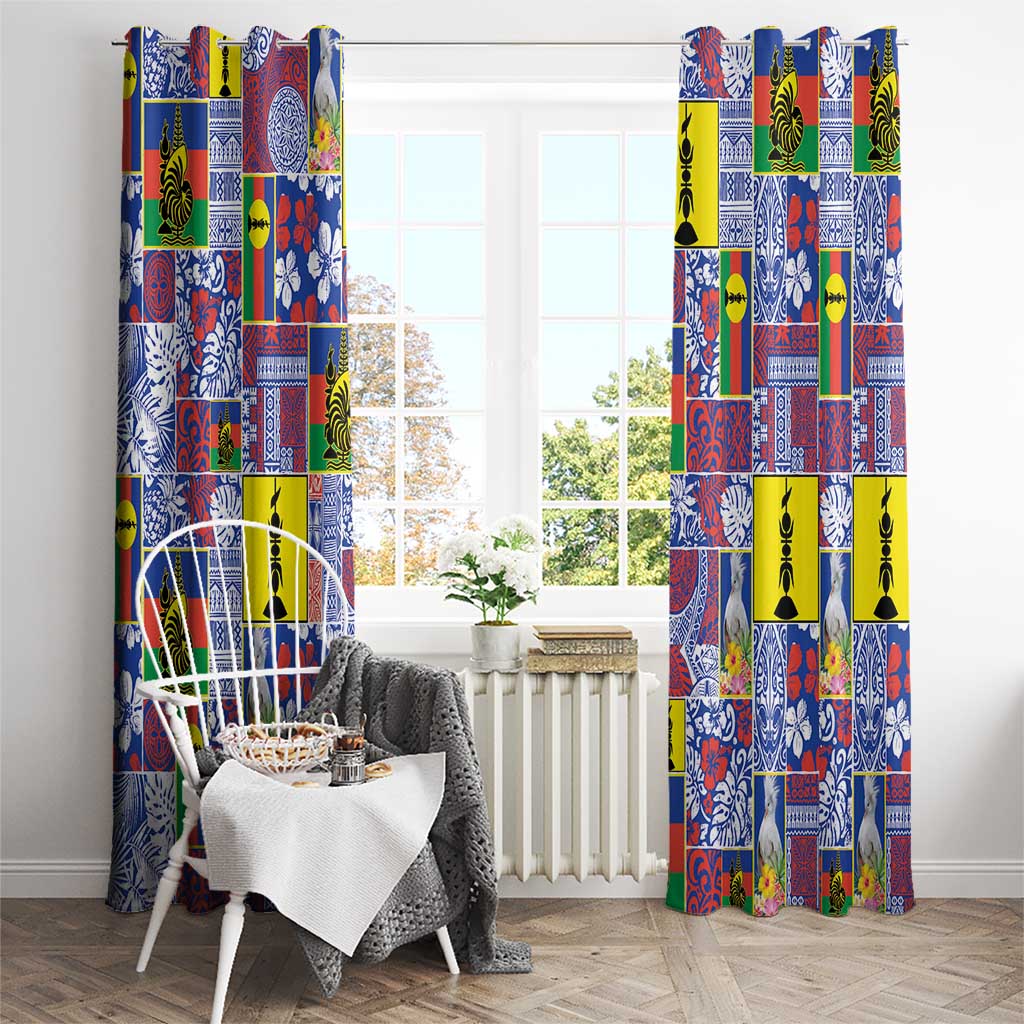New Caledonia Joyeux Noel Window Curtain Pacific Patchwork Xmas Vibes - Polynesian Pride