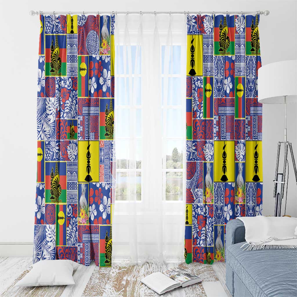 New Caledonia Joyeux Noel Window Curtain Pacific Patchwork Xmas Vibes - Polynesian Pride