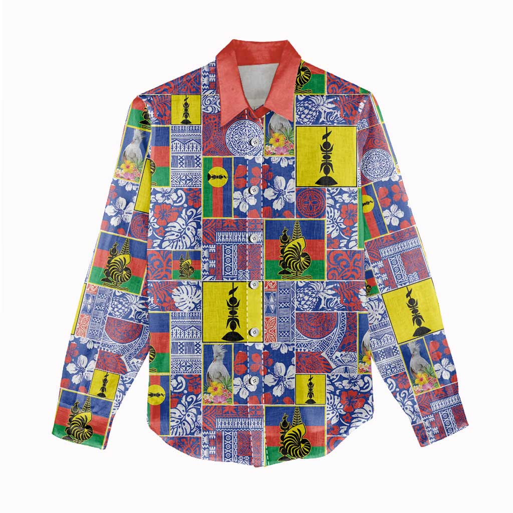 New Caledonia Joyeux Noel Women Casual Shirt Pacific Patchwork Xmas Vibes - Polynesian Pride