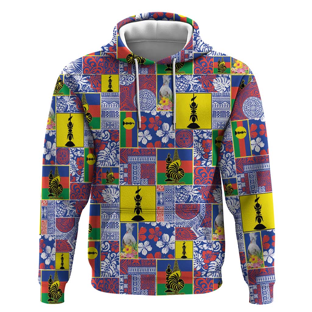 New Caledonia Joyeux Noel Zip Hoodie Pacific Patchwork Xmas Vibes - Polynesian Pride