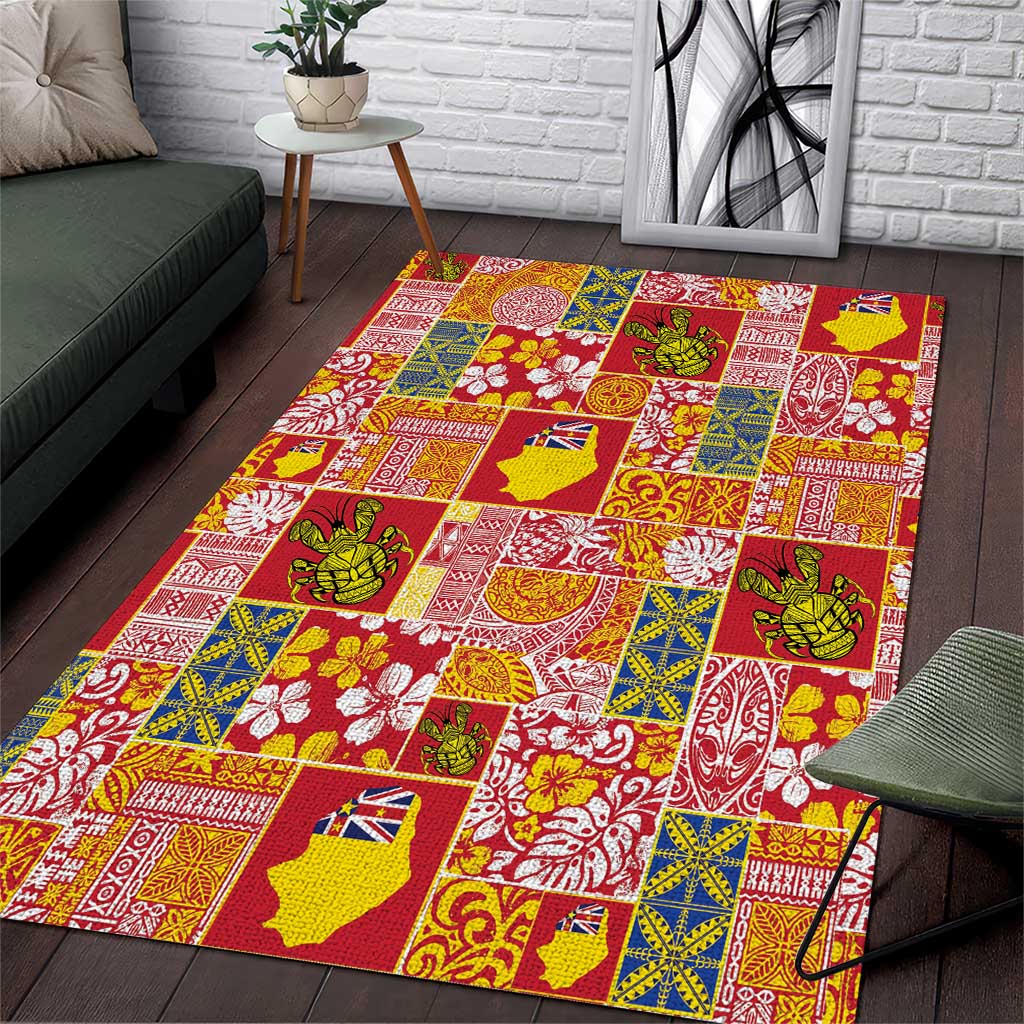 Niue Monuina e Kilisimasi Area Rug Pacific Patchwork Xmas Vibes - Polynesian Pride
