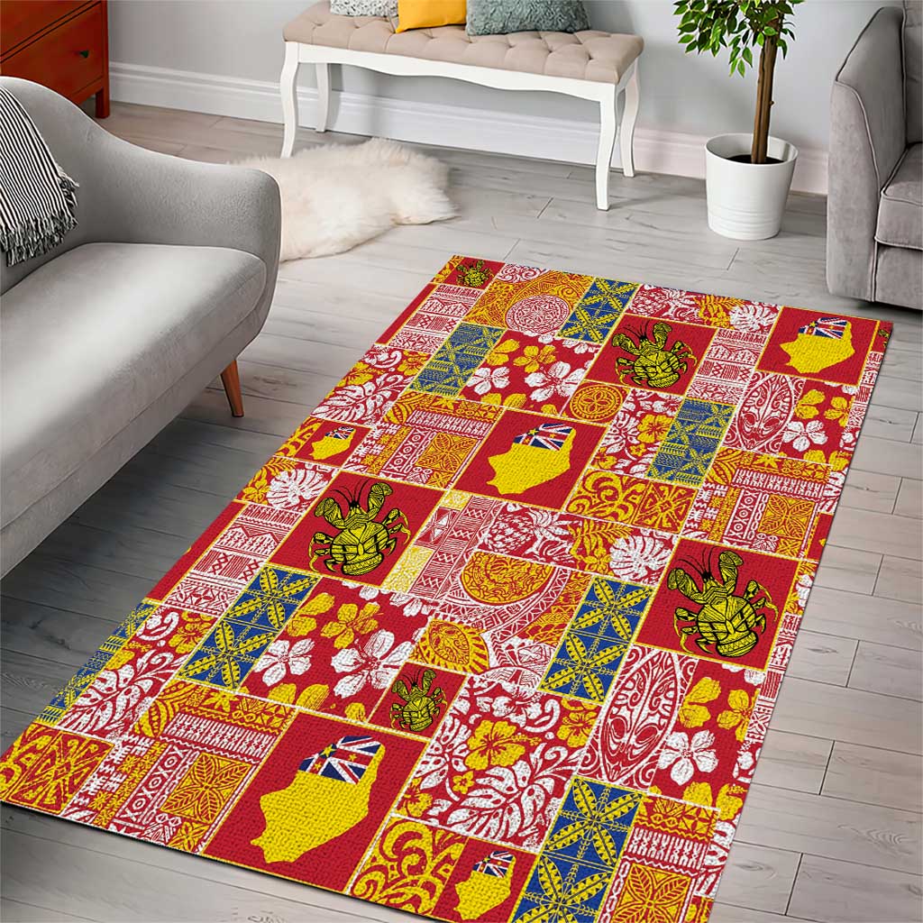 Niue Monuina e Kilisimasi Area Rug Pacific Patchwork Xmas Vibes - Polynesian Pride