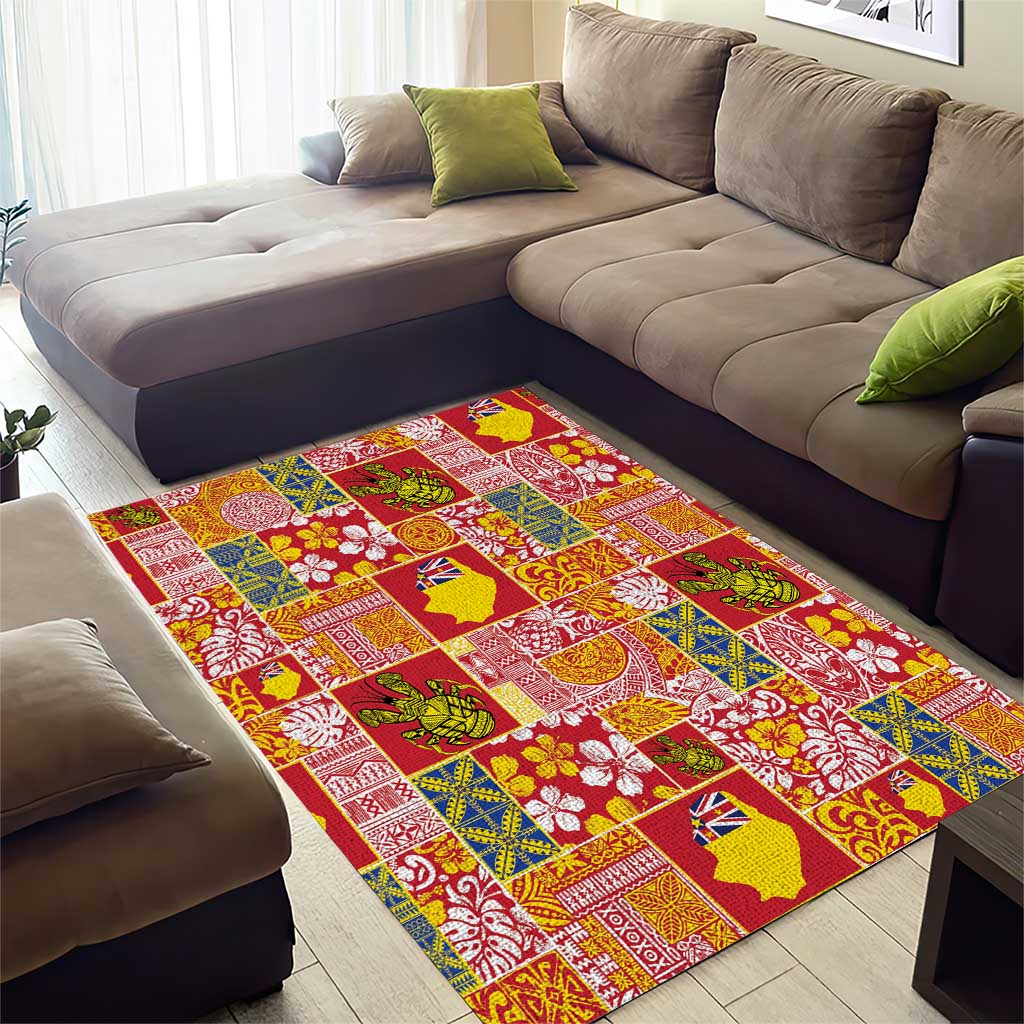 Niue Monuina e Kilisimasi Area Rug Pacific Patchwork Xmas Vibes - Polynesian Pride