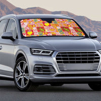 Niue Monuina e Kilisimasi Auto Sun Shade Pacific Patchwork Xmas Vibes - Polynesian Pride