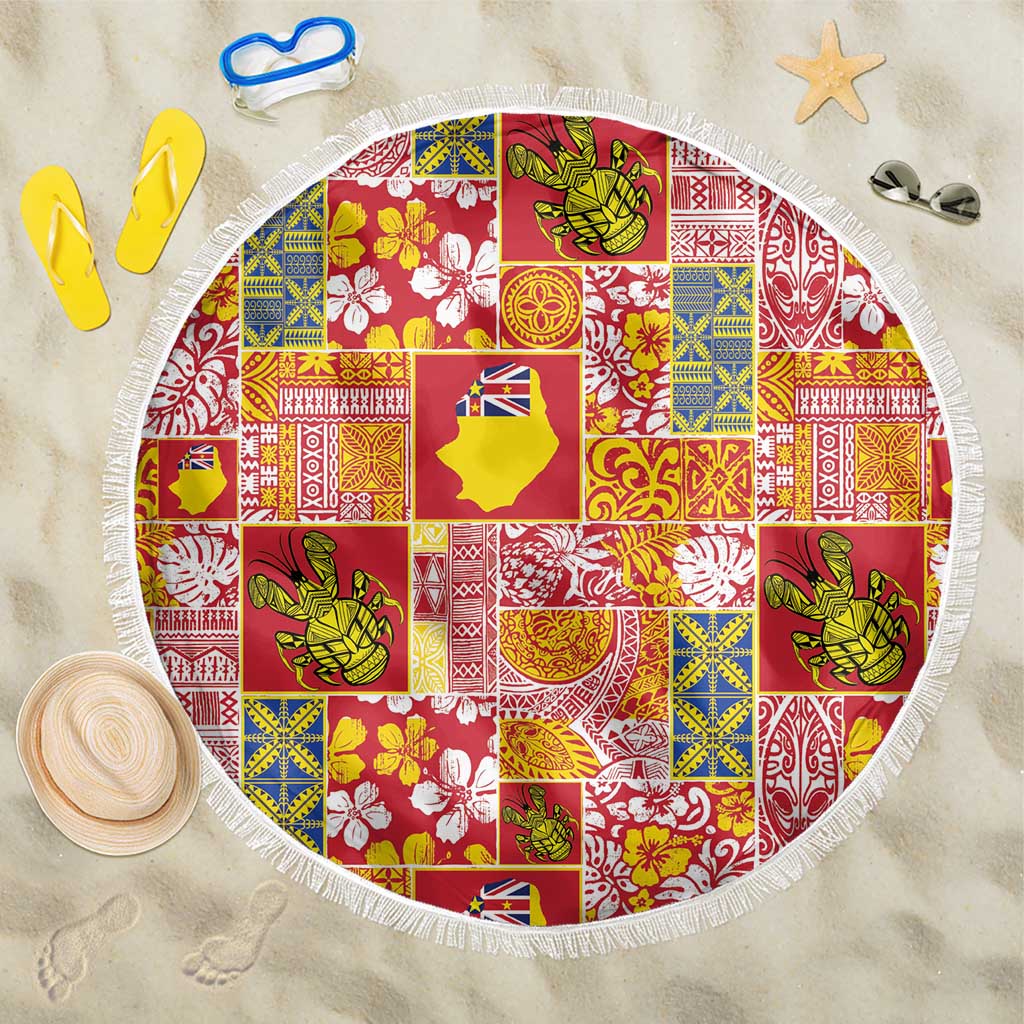 Niue Monuina e Kilisimasi Beach Blanket Pacific Patchwork Xmas Vibes - Polynesian Pride