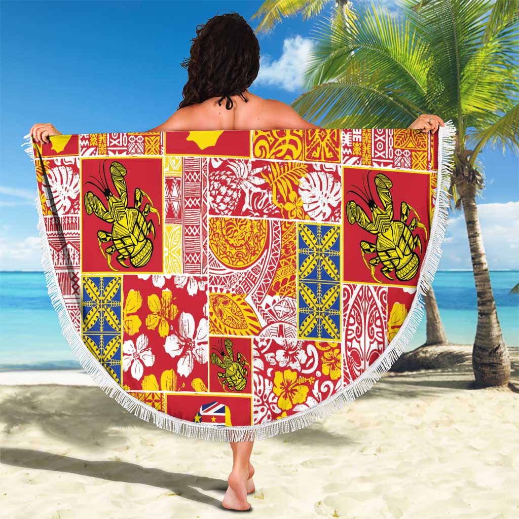 Niue Monuina e Kilisimasi Beach Blanket Pacific Patchwork Xmas Vibes - Polynesian Pride