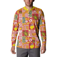 Niue Monuina e Kilisimasi Button Sweatshirt Pacific Patchwork Xmas Vibes - Polynesian Pride