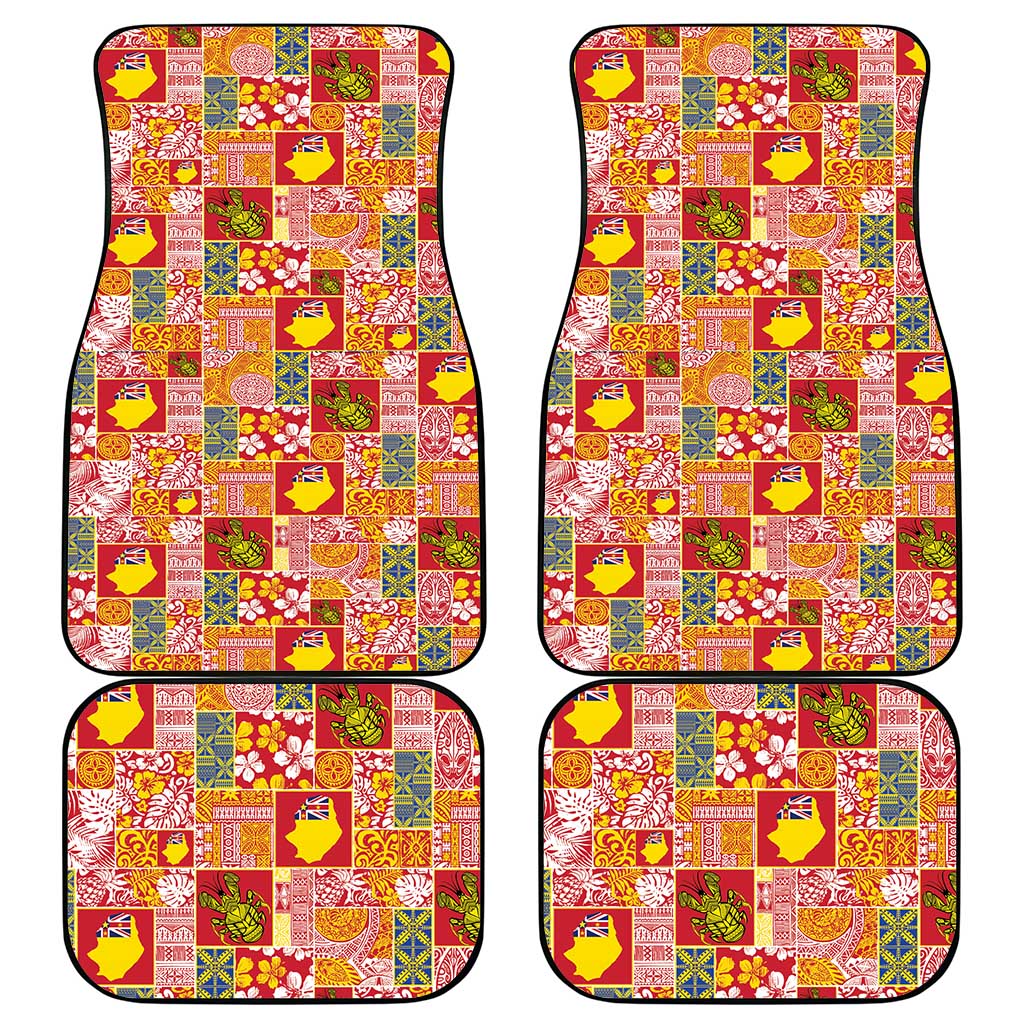 Niue Monuina e Kilisimasi Car Mats Pacific Patchwork Xmas Vibes - Polynesian Pride