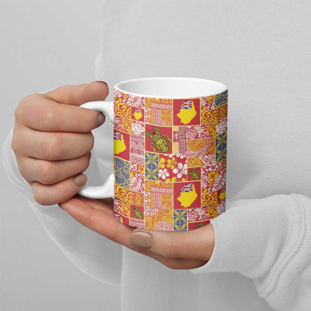 Niue Monuina e Kilisimasi Ceramic Mug Pacific Patchwork Xmas Vibes - Polynesian Pride