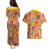 Niue Monuina e Kilisimasi Couples Matching Puletasi and Hawaiian Shirt Pacific Patchwork Xmas Vibes - Polynesian Pride